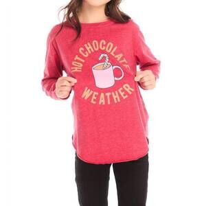 NEW CHASER hot chocolate weather long sleeve tee in red
